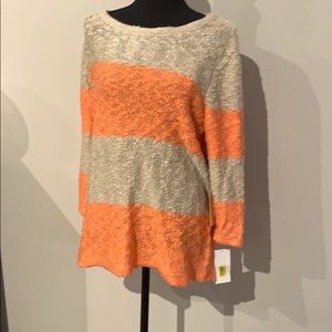 Summer sweater melon and tan